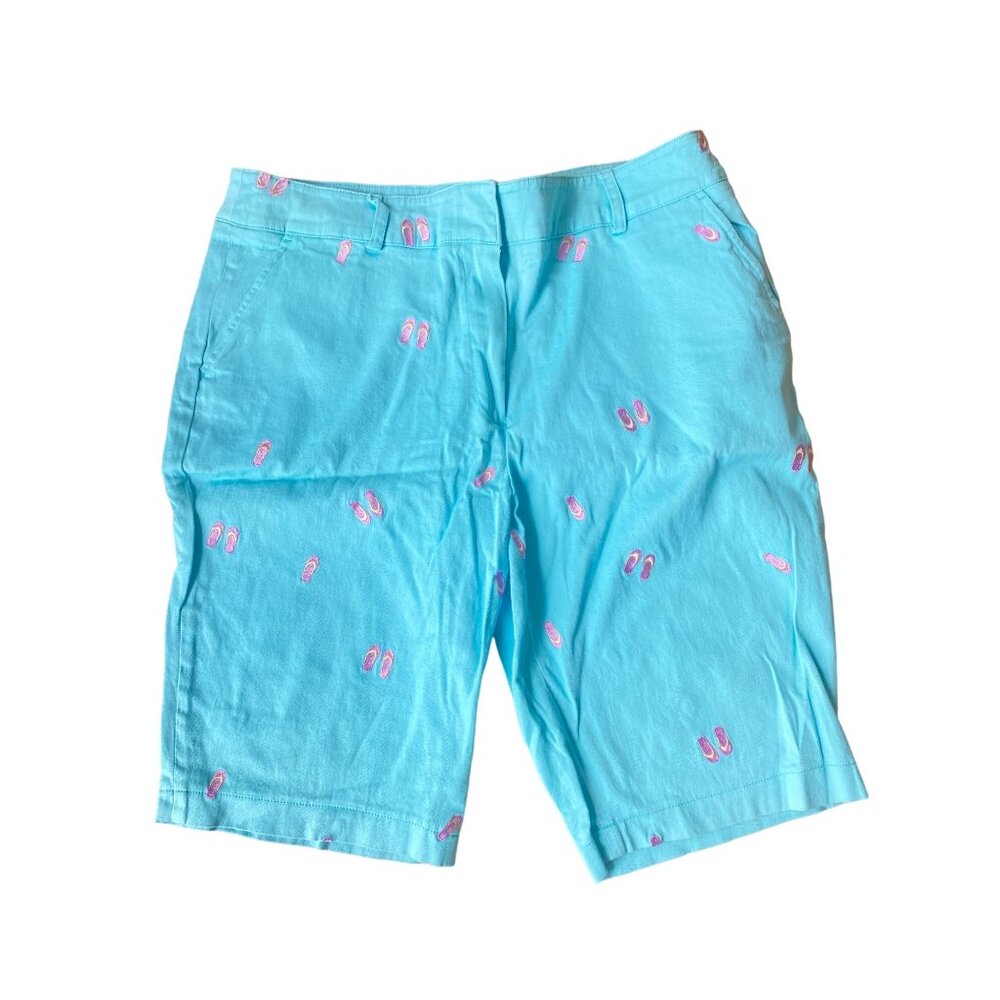 Kim Rodgers Turquoise Bermuda Beach Shorts Women’s 16P Smooth Stretch Cotton